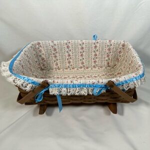 Longaberger Cadel Basket 1984 Doll Rocker with quilted lining